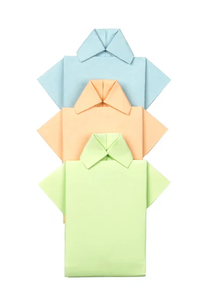 Papírové skládané origami styl do mužské košile — Stock fotografie