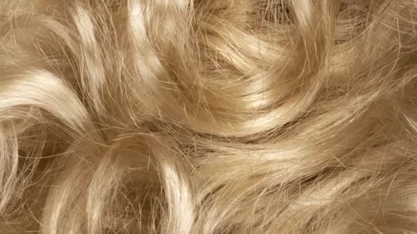 Langsam Rotierende Lockige Blonde Haare Hintergrund — Stockvideo
