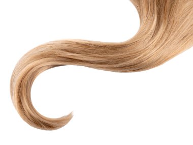 Beyaz arkaplanda yalıtılmış kıvırcık saç