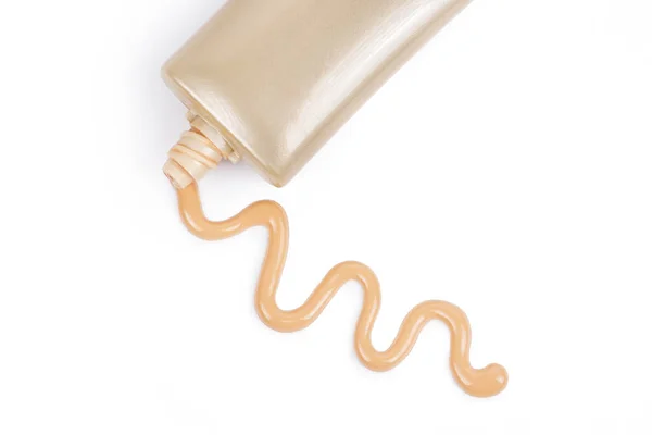 Liquid Foundation Cosmetic Tube Whit — Stock Photo, Image