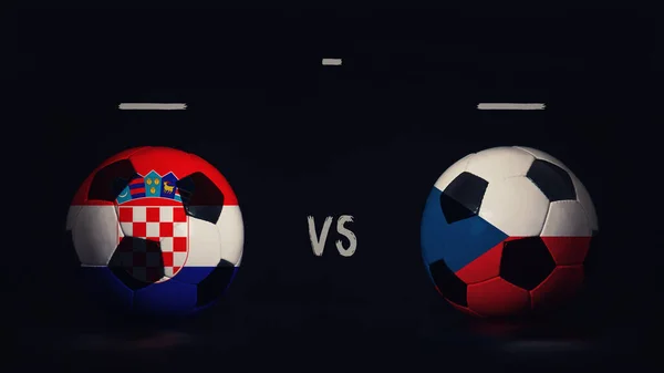 Croacia República Checa Anuncio Del Día Del Partido Fútbol Euro —  Fotos de Stock