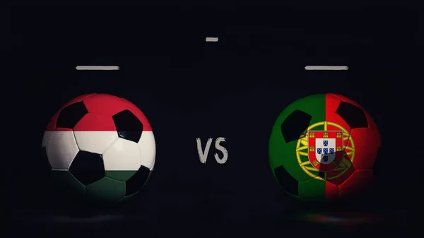 Hungría Portugal Anuncio Partido Fútbol Euro 2020 Dos Pelotas Fútbol —  Fotos de Stock