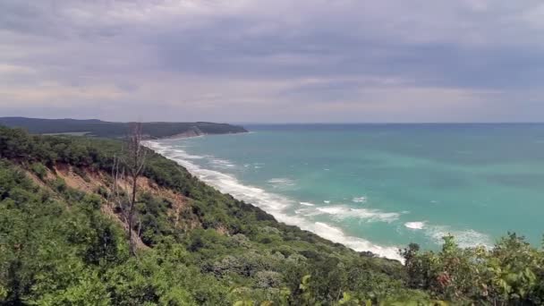 Letecký pohled na krásné pobřeží — Stock video
