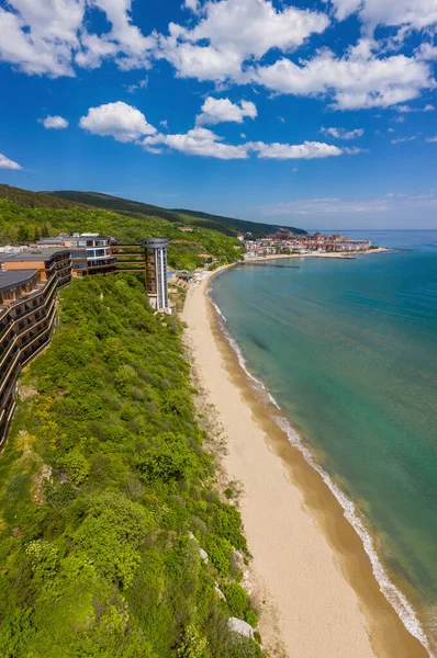Deniz tatil beldesi Elenite, Karadeniz, Bulgaristan 'ın hava manzarası