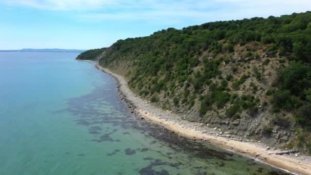 Aerial View Beautiful Rocky Coastline — Wideo stockowe