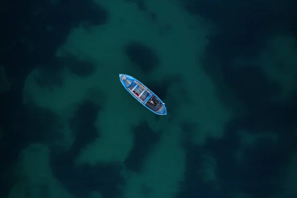 Aerial View Old Fishing Boat Sea — Stock Photo, Image