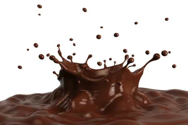 Salpicadura de chocolate. Ilustración 3D . — Foto de Stock