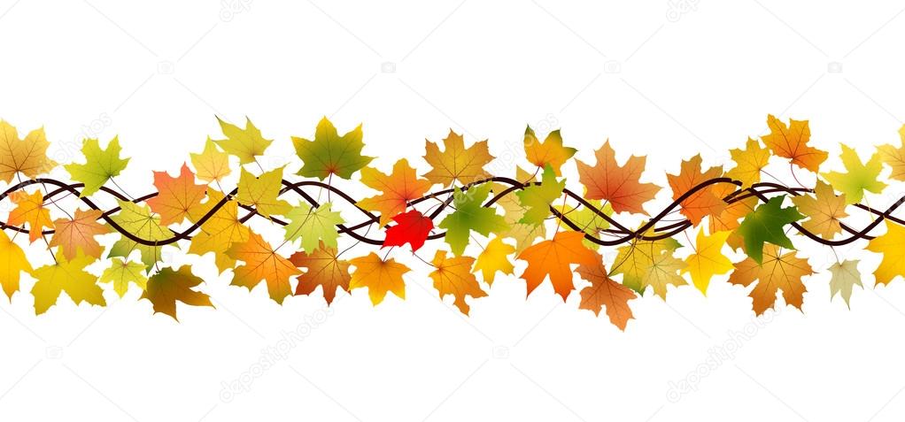 Seamless autumn branch