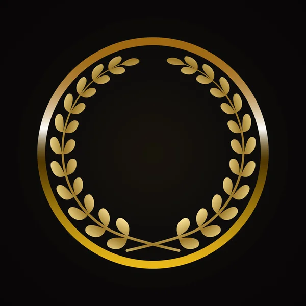 黄金の月桂樹の花輪 — ストックベクタ