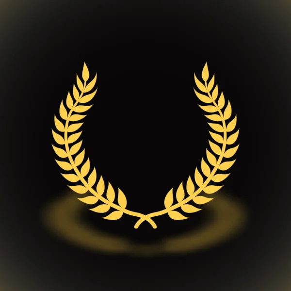 Couronne de laurier doré — Image vectorielle