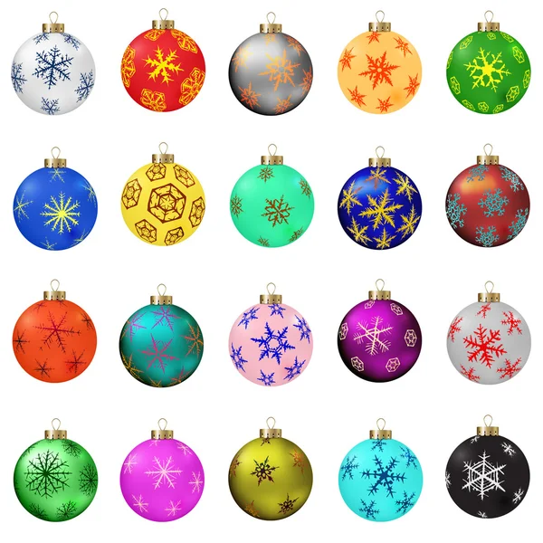 Collection de boules de Noël — Image vectorielle