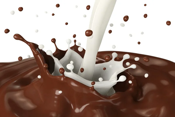 Chocolate milk splash — Stock Photo, Image