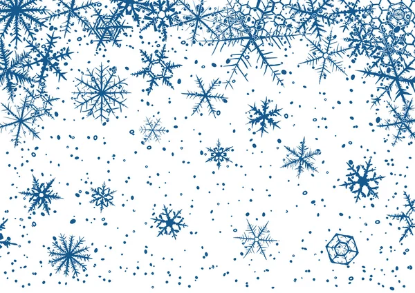 Invierno con fondo de copos de nieve — Vector de stock