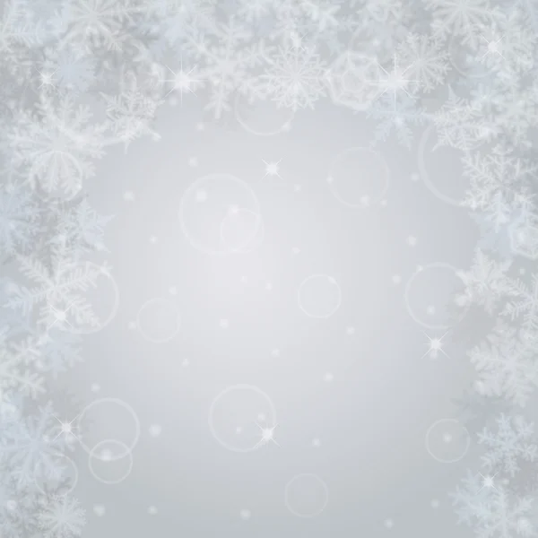 冬の様々 な雪の結晶の背景. — ストックベクタ