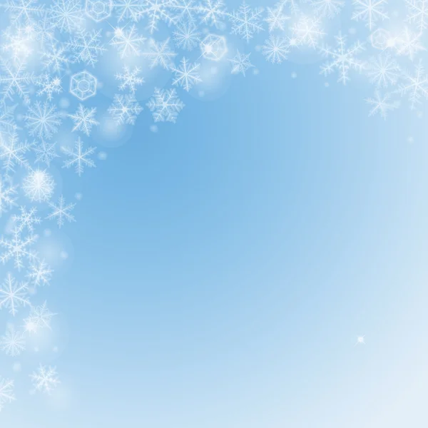 Winter hand-drawn snowflakes background — Stock Vector