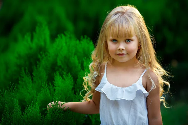 Little girl walks in the park — Stock Photo, Image