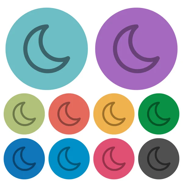 Icônes plates couleur lune — Image vectorielle
