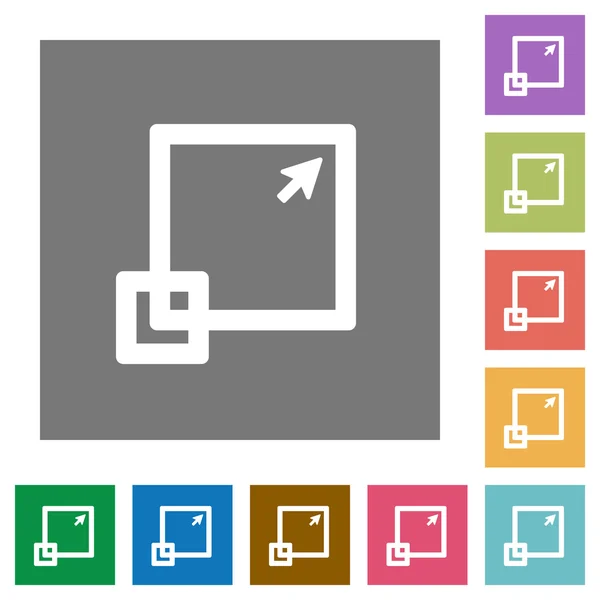 Maximiser les icônes plates carrées — Image vectorielle