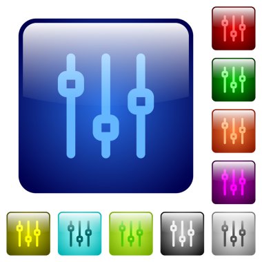 Renkli dikey ayarı kare düğmeler