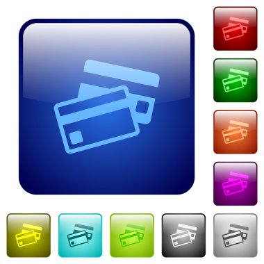 Renk kredi kartı kare düğmeleri