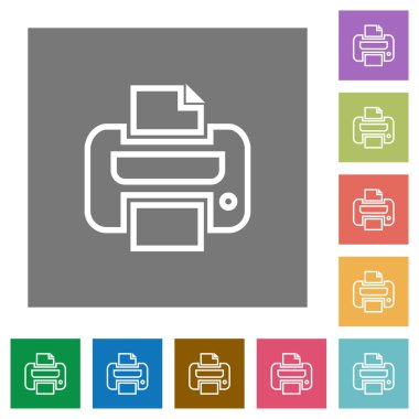 Yazdırma kare düz simgeler