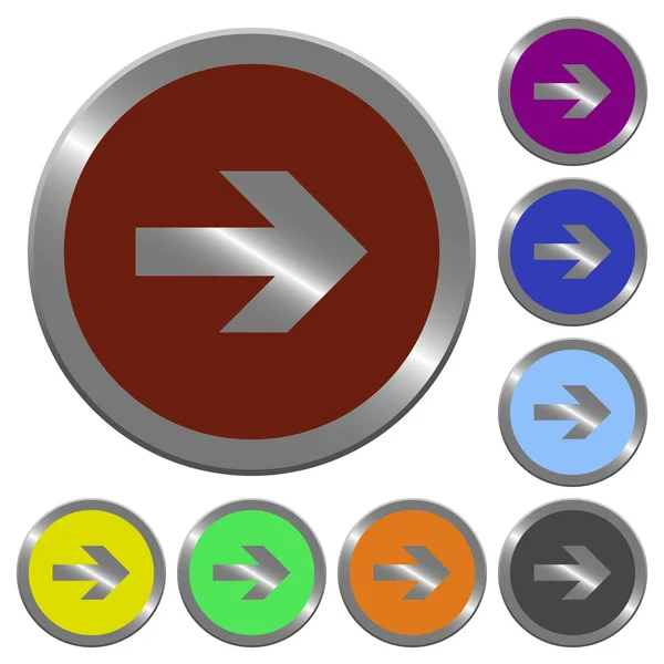 Pijl-rechts knoppen in kleur — Stockvector