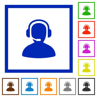 Operatör düz simgeler çerçeveli