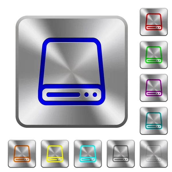 Boutons de disque dur en acier — Image vectorielle