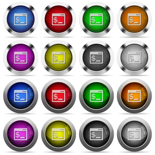 Linux 端末ボタン セット — ストックベクタ