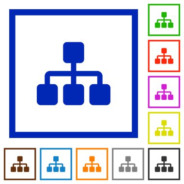 Ağ çerçeveli düz simgeleri