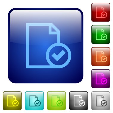 Kare düğmeleri renkli belge kabul