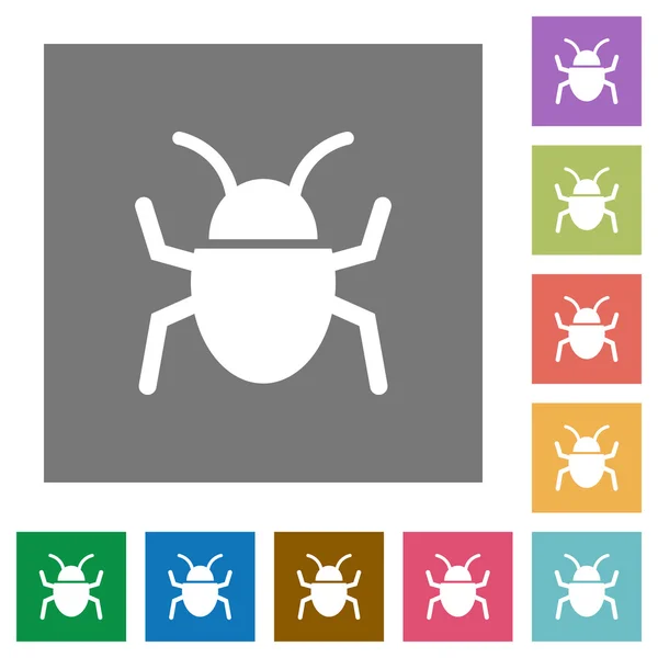 Bug carrés icônes plates — Image vectorielle