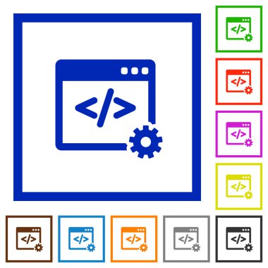 Düz simgeler Web geliştirme çerçeveli