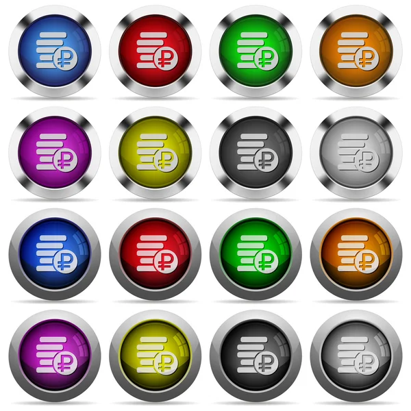 Rouble pièces bouton ensemble — Image vectorielle