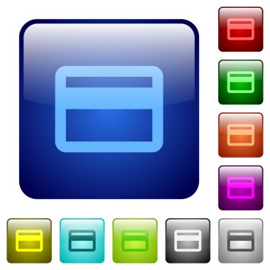 Renk kredi kartı kare düğmeleri