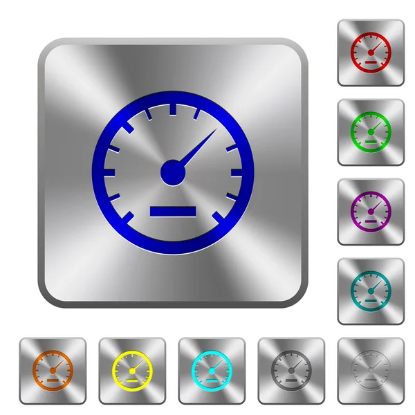 Steel speedometer buttons — Stock Vector