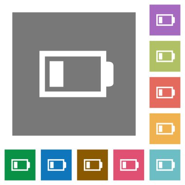 Düşük pil kare düz simgeler