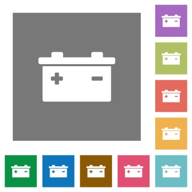 Pil kare düz simgeler