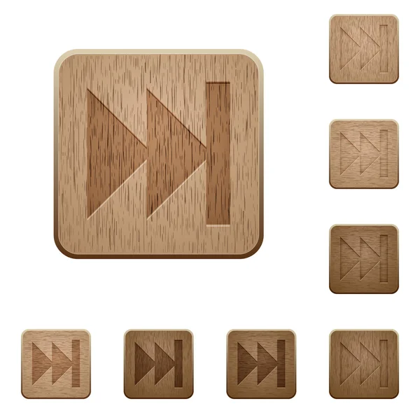 Medios botones de madera avance rápido — Vector de stock