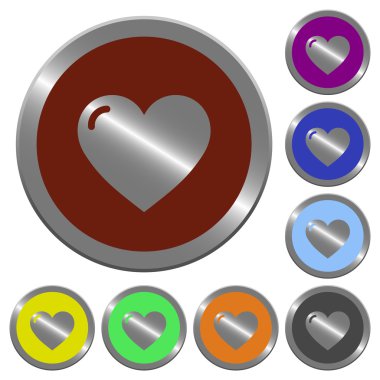 Renk kalp şekli düğmeleri