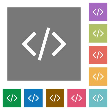 Programlama kodu kare düz simgeler