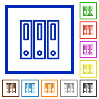 Bağlayıcı çerçeveli düz simgeler