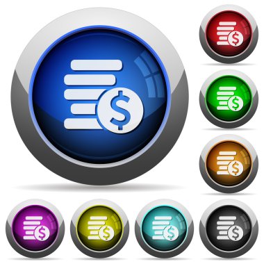 Dolar paraları düğme kümesi