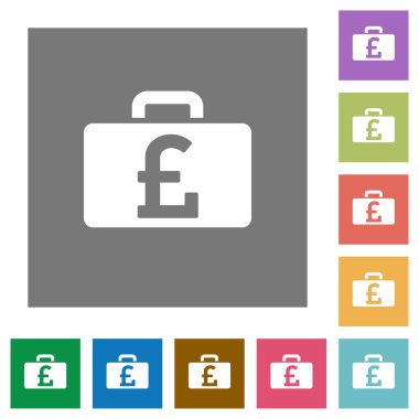 Pound çanta kare düz simgeler