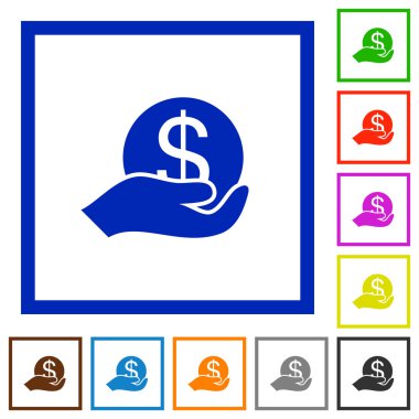 Paradan tasarruf düz simgeler çerçeveli