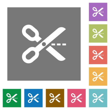 Kare şeklinde bir kesik düz simgeler