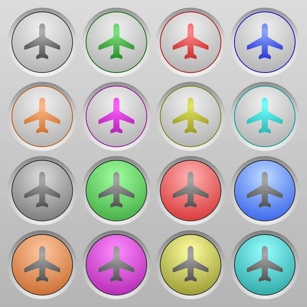 Airplane plastic sunk buttons — Stock Vector