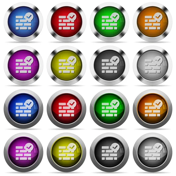 Active firewall button set — Stock Vector