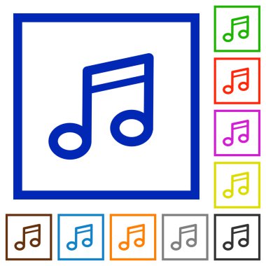 Müzik düz simgeler çerçeveli