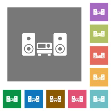 HiFi kare düz simgeler